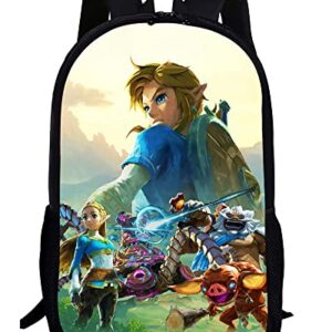 Rhyiorzp Game Backpack Adjustable Shoulder Strap Bookbag, 3D Print 17in Cartoon Travel Laptop Backpack Casual Daypack COLOR2