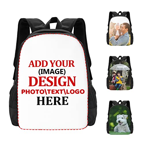 buxvhre Custom Backpack Personalized Backpacks Design Your Picture Photo Text Logo Name Wear Resistant Bag for Men Women