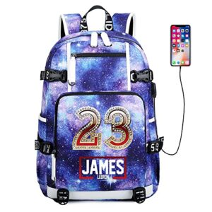 ansigeren jms 23 basketball player classic backpacks sports fan bookbag travel student backpack for men women (ja 2) (z4)