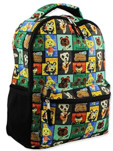 nintendo animal crossing kids 16 inch school backpack (one size, black)