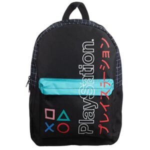 bioworld sony playstation 16.5" kanji color block laptop backpack with adjustable straps