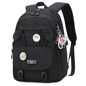makukke school backpack for women, laptop backpack 15.6 inch college school bag anti theft travel daypack bookbag for girls,black