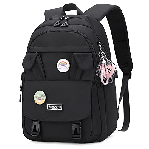 Makukke School Backpack for Women, Laptop Backpack 15.6 Inch College School Bag Anti Theft Travel Daypack Bookbag for Girls,Black