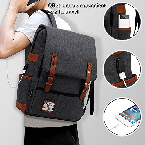 Beejirm Vintage Slim Backpack Womens Back Pack for Travelling, Casual Vintage Backpack With Usb Charging Port