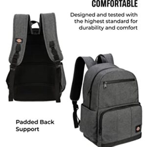 Dickies Journeyman Backpack Classic Logo Water Resistant Casual Daypack for Travel Fits 15.6 Inch Notebook (Charcoal)