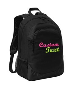 personalized circuit backpacks, black - your name - customized basic backpack for college, business