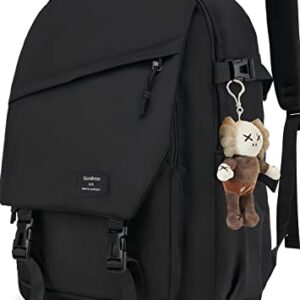 Lmeison Backpack for School Black Backpacks for Girls College Bookbag Waterproof School Bags for Men Women Travel Rucksack for Teen Boys Cute Back Pack for Middle School High School