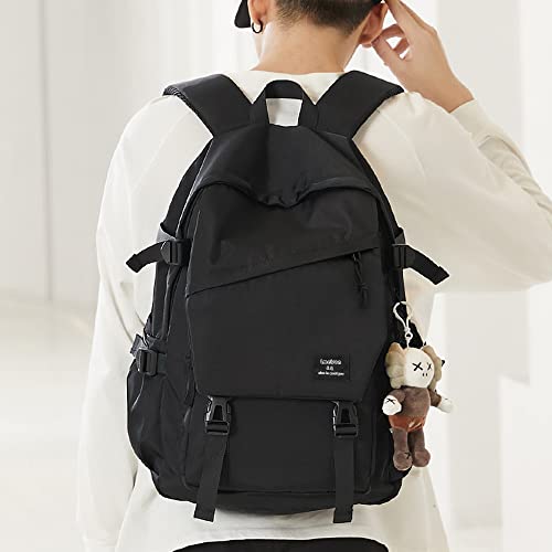 Lmeison Backpack for School Black Backpacks for Girls College Bookbag Waterproof School Bags for Men Women Travel Rucksack for Teen Boys Cute Back Pack for Middle School High School