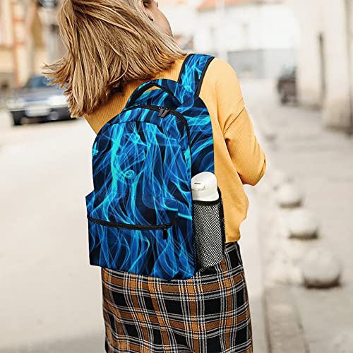 Blue Flame Fire Funny Backpack Shoulders Bookbag Travel Laptop Daypack