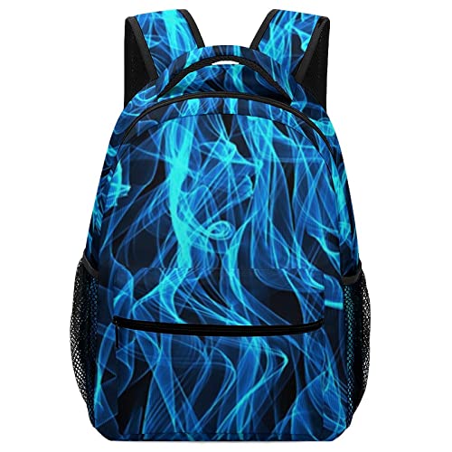 Blue Flame Fire Funny Backpack Shoulders Bookbag Travel Laptop Daypack