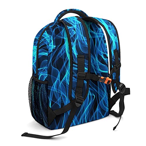 Blue Flame Fire Funny Backpack Shoulders Bookbag Travel Laptop Daypack