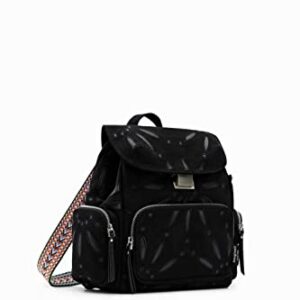 Desigual Women's Accessories Fabric Backpack Medium, Black, One Size