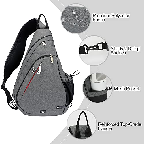 INOXTO Sling Bag, Multipurpose Crossbody Shoulder Bag for Men and Women (Dark grey)