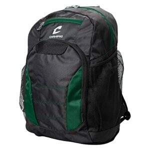 champro competition sports backpack, forest green, 19" l x 11" w x 9" d