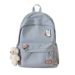 bilipopx kawaii cute aesthetic school laptop backpack with accessories pin plush pendant for teen girls, students