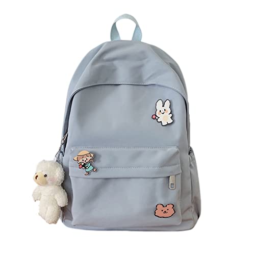 BILIPOPX Kawaii Cute Aesthetic School Laptop Backpack with Accessories Pin Plush Pendant for Teen Girls, Students