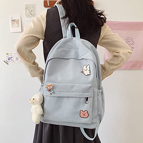 BILIPOPX Kawaii Cute Aesthetic School Laptop Backpack with Accessories Pin Plush Pendant for Teen Girls, Students