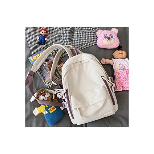 KOWVOWZ Kawaii Backpack Cute Bags Water Repellent Casual Travel Holds 14 Inch Laptop Backpack for Woman School Student Gift (White), One Size