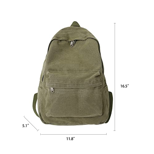 KOWVOWZ Aesthetic Backpacks Travel Bags Water Repellent Casual Daypacks Holds 15 Inch Laptop for Woman Man School Student Gift (Green), One Size