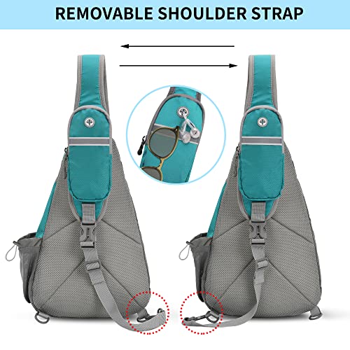 Peicees Sling Bag Backpack for Men Women Water Resistant Crossbody Shoulder Bag Travel Hiking Chest Daypack