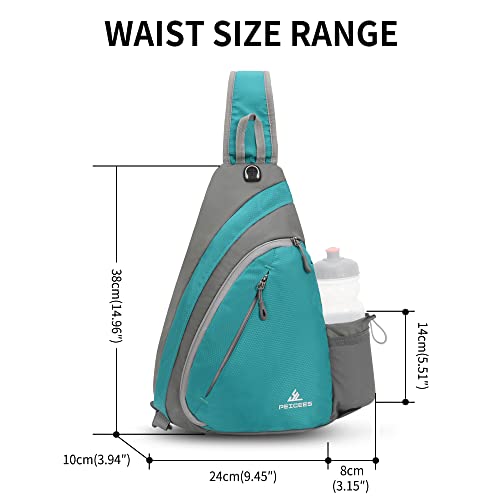 Peicees Sling Bag Backpack for Men Women Water Resistant Crossbody Shoulder Bag Travel Hiking Chest Daypack