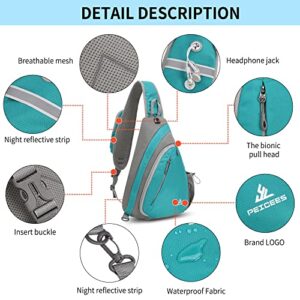 Peicees Sling Bag Backpack for Men Women Water Resistant Crossbody Shoulder Bag Travel Hiking Chest Daypack