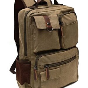 JIAO MIAO Canvas Vintage Message Travel Bag Rucksack Laptop Backpack,220807-07