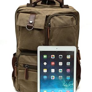 JIAO MIAO Canvas Vintage Message Travel Bag Rucksack Laptop Backpack,220807-07