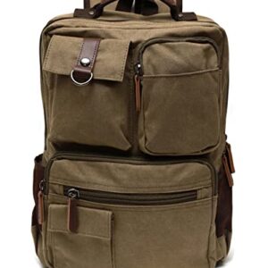 JIAO MIAO Canvas Vintage Message Travel Bag Rucksack Laptop Backpack,220807-07