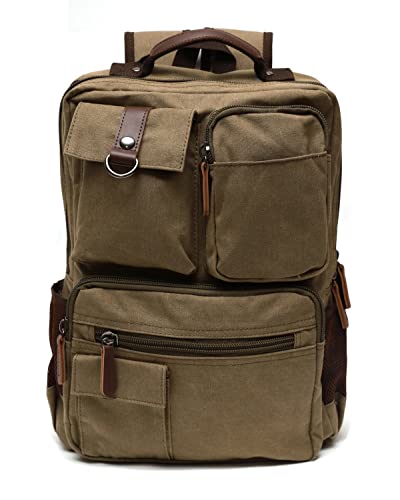 JIAO MIAO Canvas Vintage Message Travel Bag Rucksack Laptop Backpack,220807-07