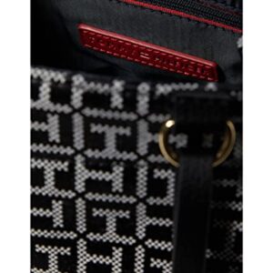 Tommy Hilfiger Gretta II Flap Backpack With Hangoff Square Monogram Jacquard Black/White One Size