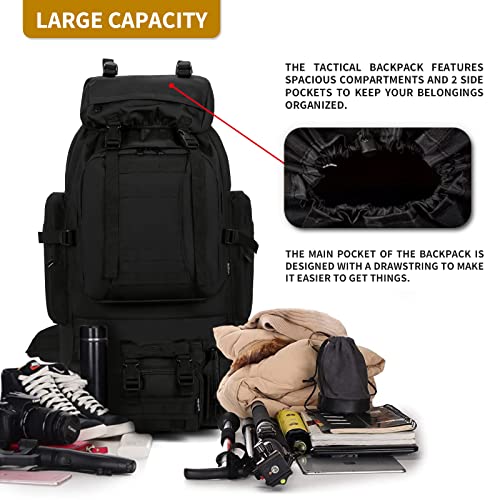TianYaOutDoor Military Tactical Backpack Detachable Molle Bag Large capacity Rucksack Camping Hiking Backpack for Men Women