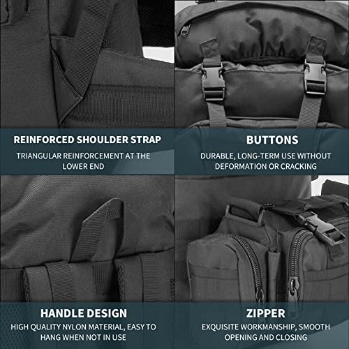 TianYaOutDoor Military Tactical Backpack Detachable Molle Bag Large capacity Rucksack Camping Hiking Backpack for Men Women