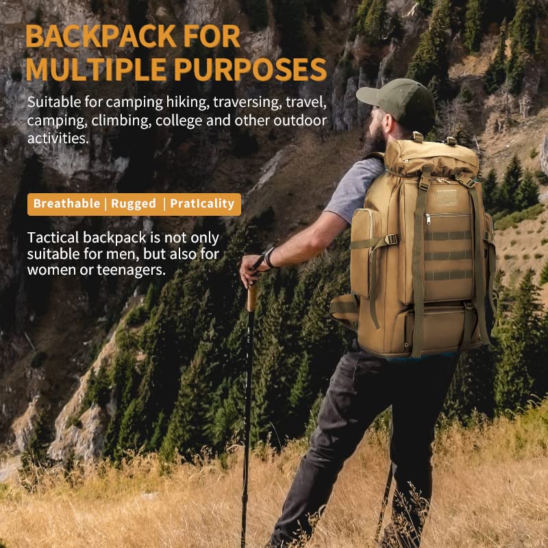 TianYaOutDoor Military Tactical Backpack for Men Large Army Rucksack molle bag Hiking Daypack for Outdoor Traveling Camping