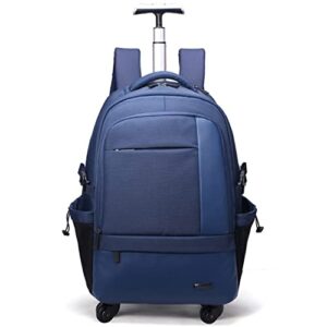 wheeled backpack multifuctional pull rod backpack 21 inches with waterproof cover,laptop bag (blue)