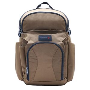 wolverine 33l cargo pro backpack with expandable helmet stash, laptop compartment, 7 pockets & moisture wicking straps, chestnut, one size