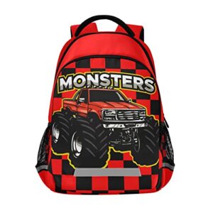 beeplus Monster Truck Backpack for Boys Girls School Backpack Kids Backpack Bookbag Elementary School Bag Travel Rucksack