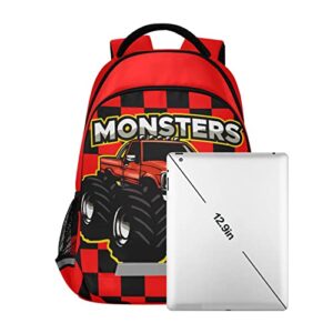 beeplus Monster Truck Backpack for Boys Girls School Backpack Kids Backpack Bookbag Elementary School Bag Travel Rucksack