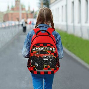 beeplus Monster Truck Backpack for Boys Girls School Backpack Kids Backpack Bookbag Elementary School Bag Travel Rucksack