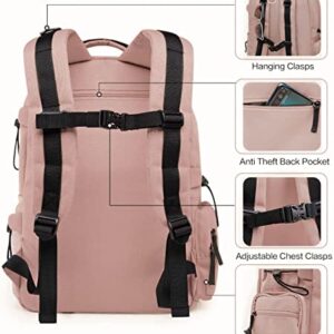 Victoriatourist Casual Daypack College Laptop Backpack for Men Women Water Resistant Stylish Bookbag Lightweight Travel Bag Hiking Backpacks with Anti Theft Pocket Fits 14-15 Inch Computer(Pink)