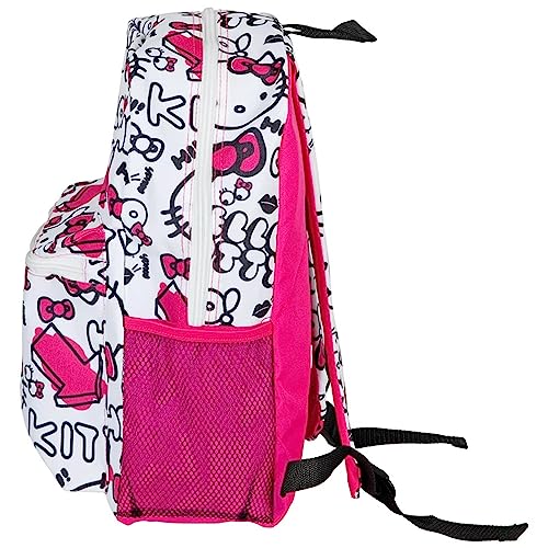 Fast Forward Helloo Kitty White All-Over Print Backpack for Kids 16 Inch Padded Shoulder Bag