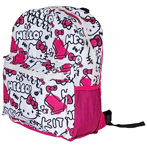 Fast Forward Helloo Kitty White All-Over Print Backpack for Kids 16 Inch Padded Shoulder Bag