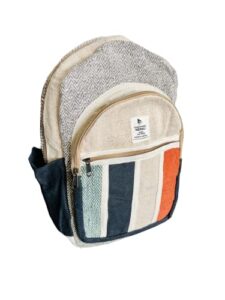 backpack, fits laptop, eco friendly, organic hemp travel and laptop backpack, handcrafted by the best artisans in nepal (alpine)