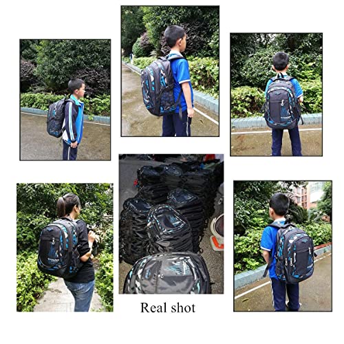 EKUIZAI 3PCS Camo Print Elementary Kids Backpack Primary School Student Daypack Outdoor BookBag with Lunch Box