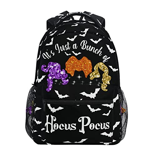 SWADAZA Halloween Hocus Pocus School Backpack Hocus Pocus School Book Bags Bookbags, Travel Laptop Backpack College School Computer Bag Hiking Camping Casual Daypack