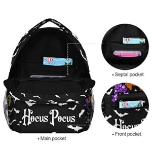 SWADAZA Halloween Hocus Pocus School Backpack Hocus Pocus School Book Bags Bookbags, Travel Laptop Backpack College School Computer Bag Hiking Camping Casual Daypack