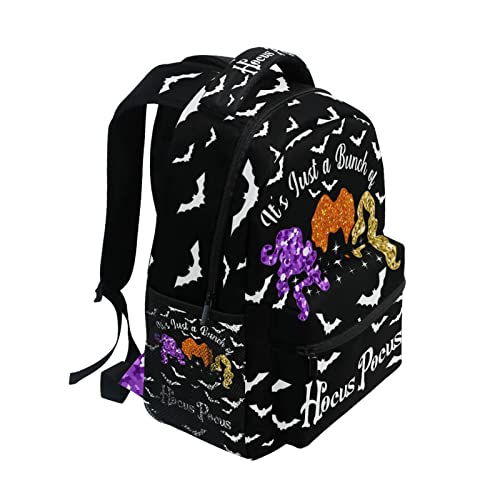 SWADAZA Halloween Hocus Pocus School Backpack Hocus Pocus School Book Bags Bookbags, Travel Laptop Backpack College School Computer Bag Hiking Camping Casual Daypack