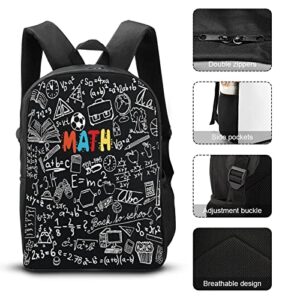 MEDTOGS Math Backpacks for School 17 inch School Bag Large Book Bags for Middle School High School College Travel