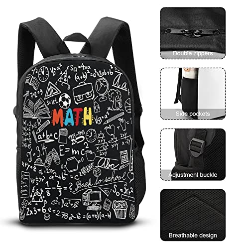 MEDTOGS Math Backpacks for School 17 inch School Bag Large Book Bags for Middle School High School College Travel