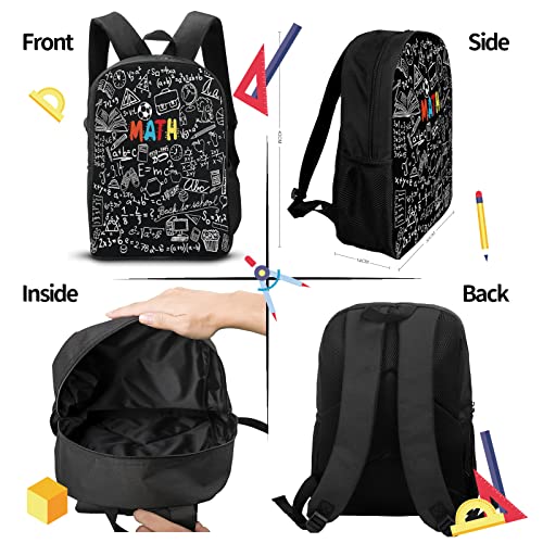 MEDTOGS Math Backpacks for School 17 inch School Bag Large Book Bags for Middle School High School College Travel